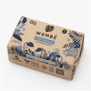 Pack Familiar WEMBÉ Aloe y Bergamota de 6 jabones en su caja ecológica